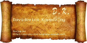 Davidovics Koppány névjegykártya